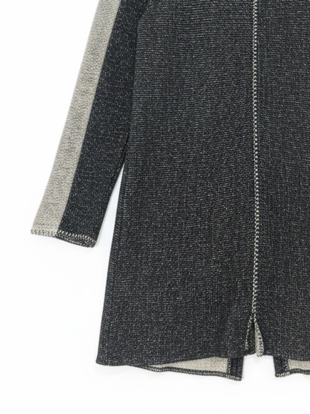 Habitat Black Grey Colorblock Lagenlook Cotton Cardigan Sweater Size Large - Picture 8 of 10